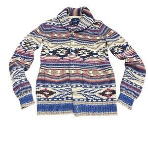 American Eagle Outfitters Southwestern Aztec Cardigan Sweater XS Shawl Collar‎